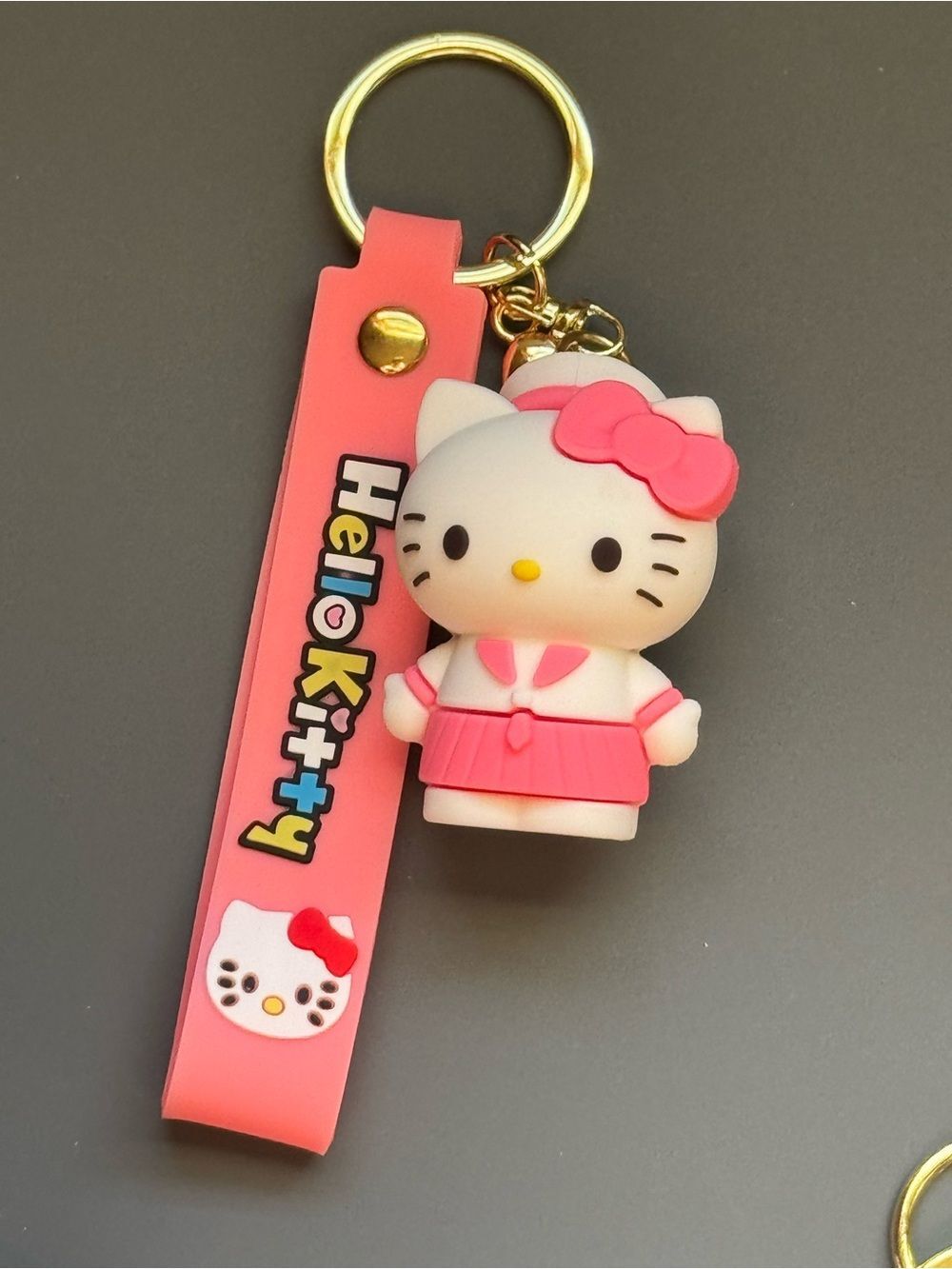 Hello Kitty Pink & White Silicone Bag Charm Keychain Charm NIP
